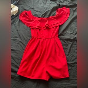 Juniors red romper